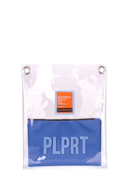 Прозора жіноча сумка POOLPARTY Clear з ременем на плече clear-blue-extra фото