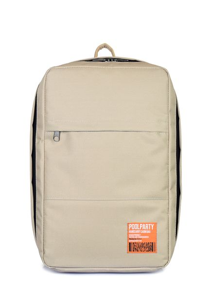 Рюкзак для ручной клади POOLPARTY Hub 40x25x20см Ryanair / Wizz Air / МАУ бежевый hub-beige фото