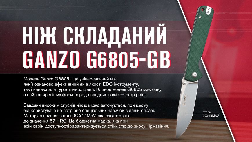 Ніж складаний Ganzo G6805-GB синьо-зелений G6805-GB фото