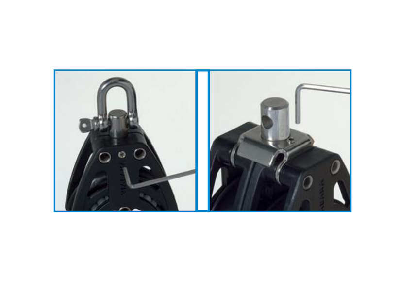 Блок Viadana подпружиненый с стопором и обушком под фал &Oslash;10мм 96.40.1 фото