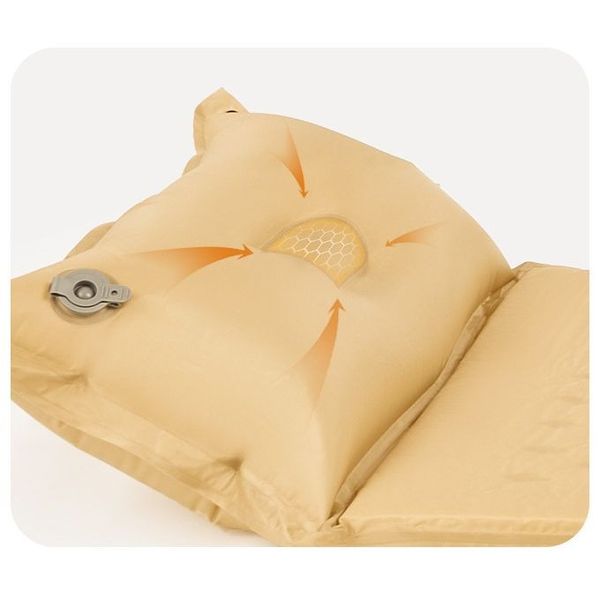 Килимок самонадувний двомісний з подушкою Naturehike CNH22DZ013, 30мм, жовтий 6975641889601 фото