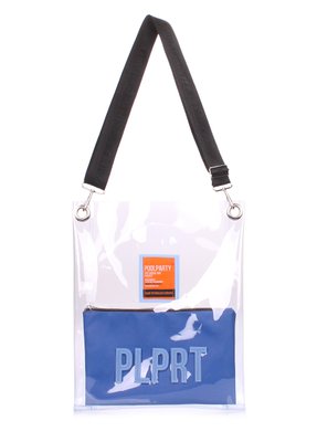 Прозора жіноча сумка POOLPARTY Clear з ременем на плече clear-blue-extra фото