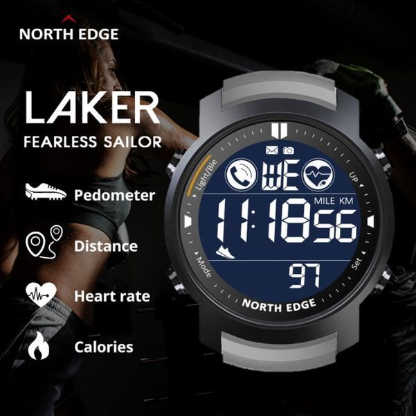 Годинник North Edge Laker Black 5BAR 9990 фото