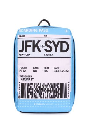Рюкзак для ручной клади POOLPARTY Hub 40x25x20см Ryanair / Wizz Air / МАУ голубой hub-boardingpass фото