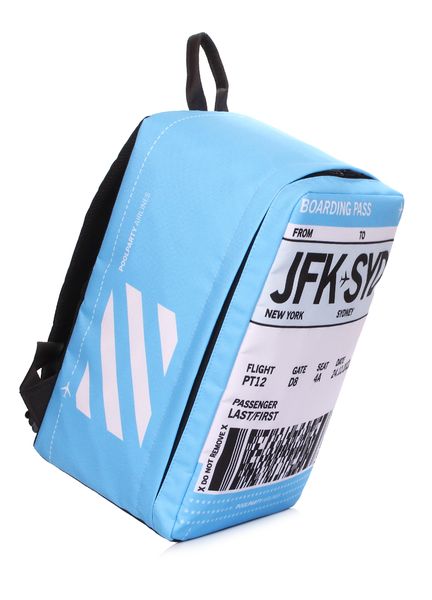 Рюкзак для ручной клади POOLPARTY Hub 40x25x20см Ryanair / Wizz Air / МАУ голубой hub-boardingpass фото