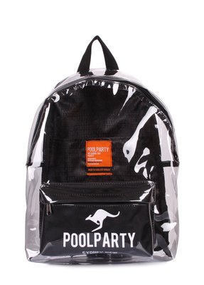 Прозорий рюкзак POOLPARTY Plastic чорний bckpck-plastic-black фото