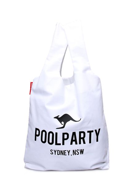 Коттоновая женская сумка POOLPARTY белая pool20-white фото