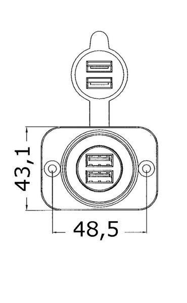 Роз'єм USB подвійний Osculati 5V 2.1A 14.516.01 фото