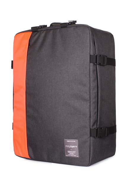 Рюкзак-сумка для ручной клади POOLPARTY Cabin 55x40x20см МАУ / SkyUp серо-оранжевый cabin-graphite фото