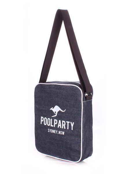 Мужская джинсовая сумка POOLPARTY с ремнем на плечо pool-18-jeans фото