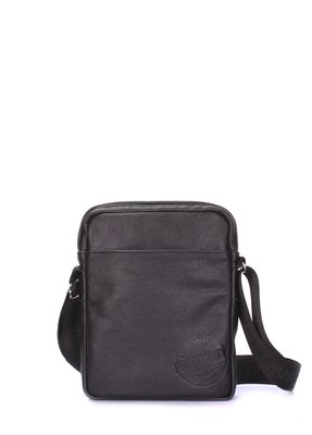 Мужская кожаная сумка на плечо POOLPARTY черная pool-94-leather фото