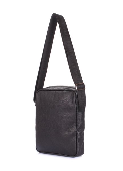 Мужская кожаная сумка на плечо POOLPARTY черная pool-94-leather фото