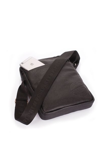 Чоловіча шкіряна сумка на плече POOLPARTY чорна pool-94-leather фото